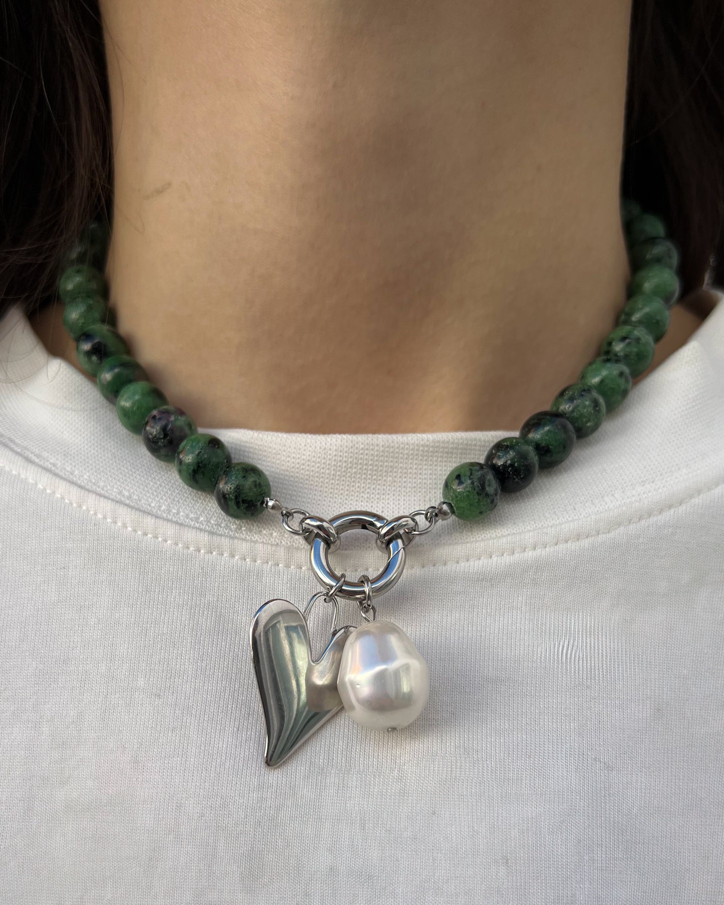 Charm Corazon Chunky Silver