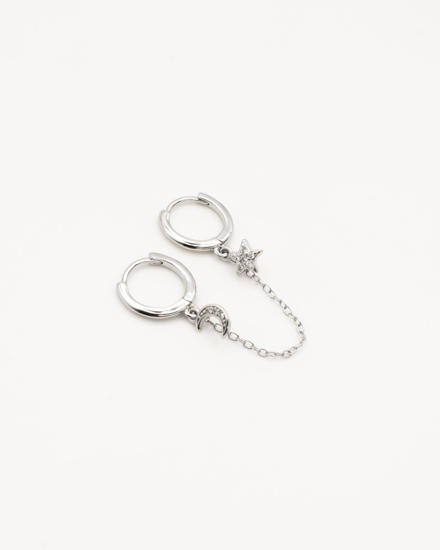 Aritos cadena Moonstar silver