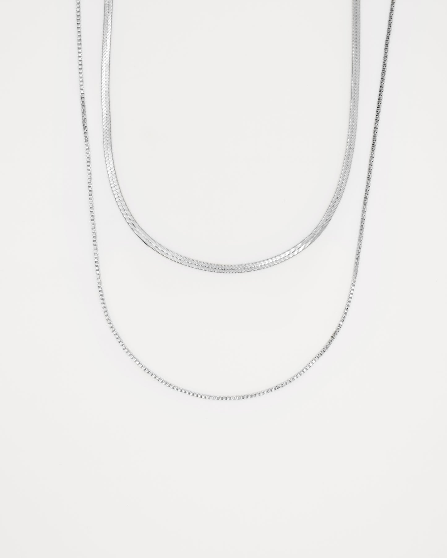 Collar Doble Chain Plata