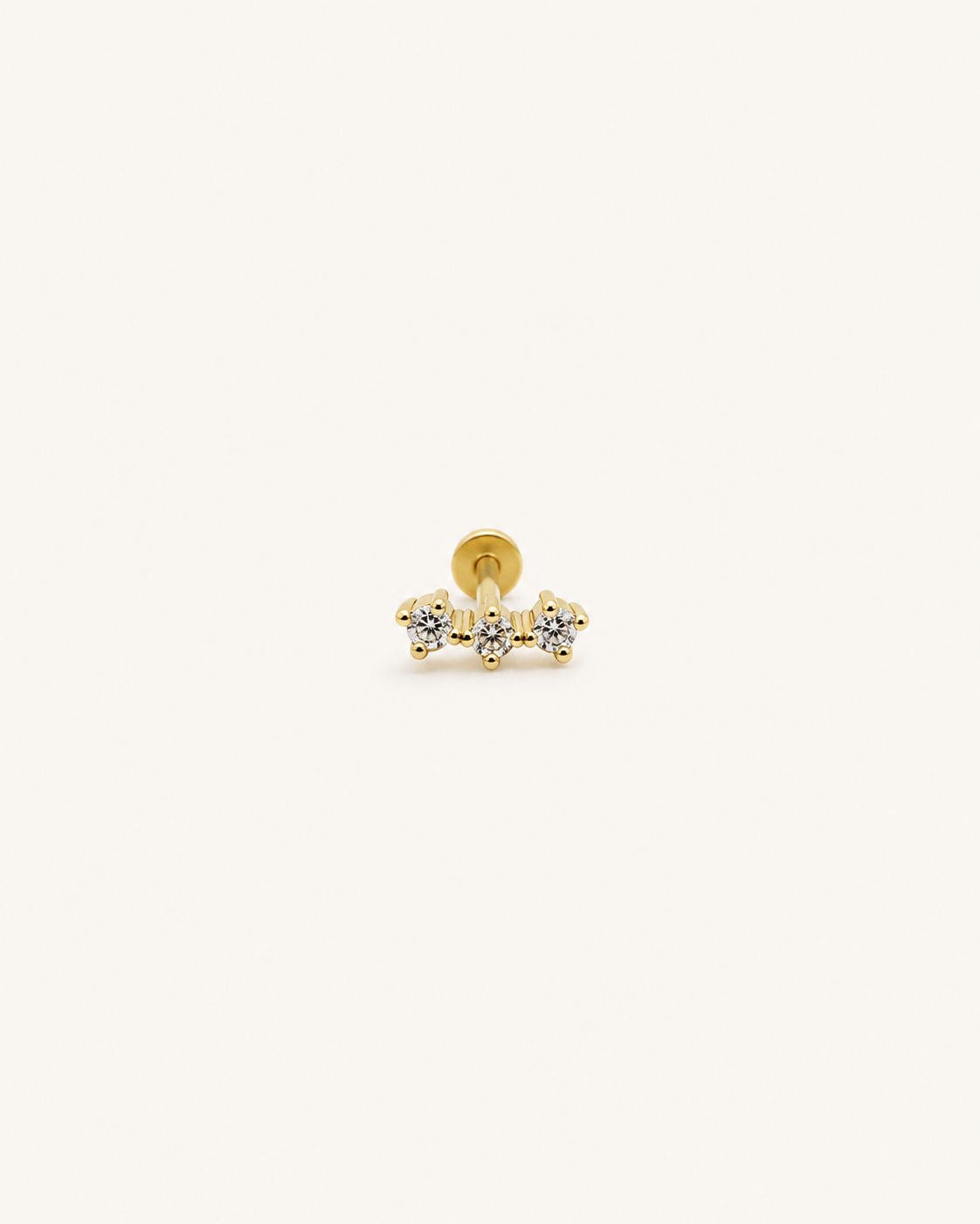Pendiente Trío blanco gold