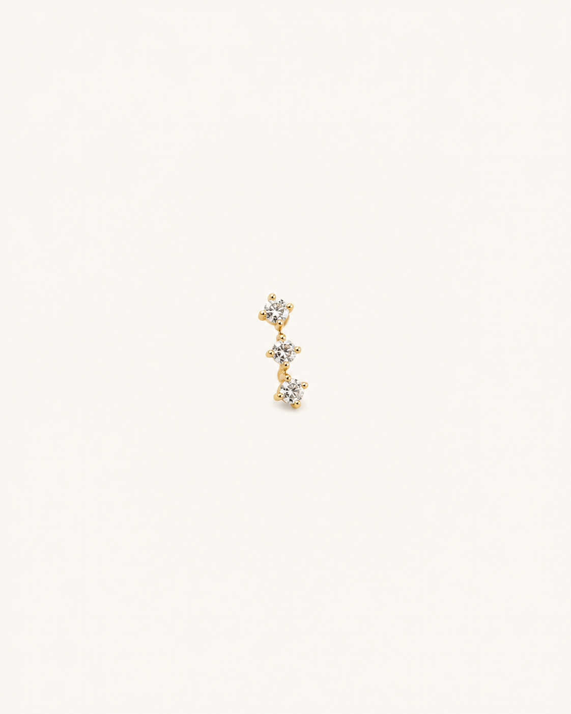 Pendiente Trío blanco gold