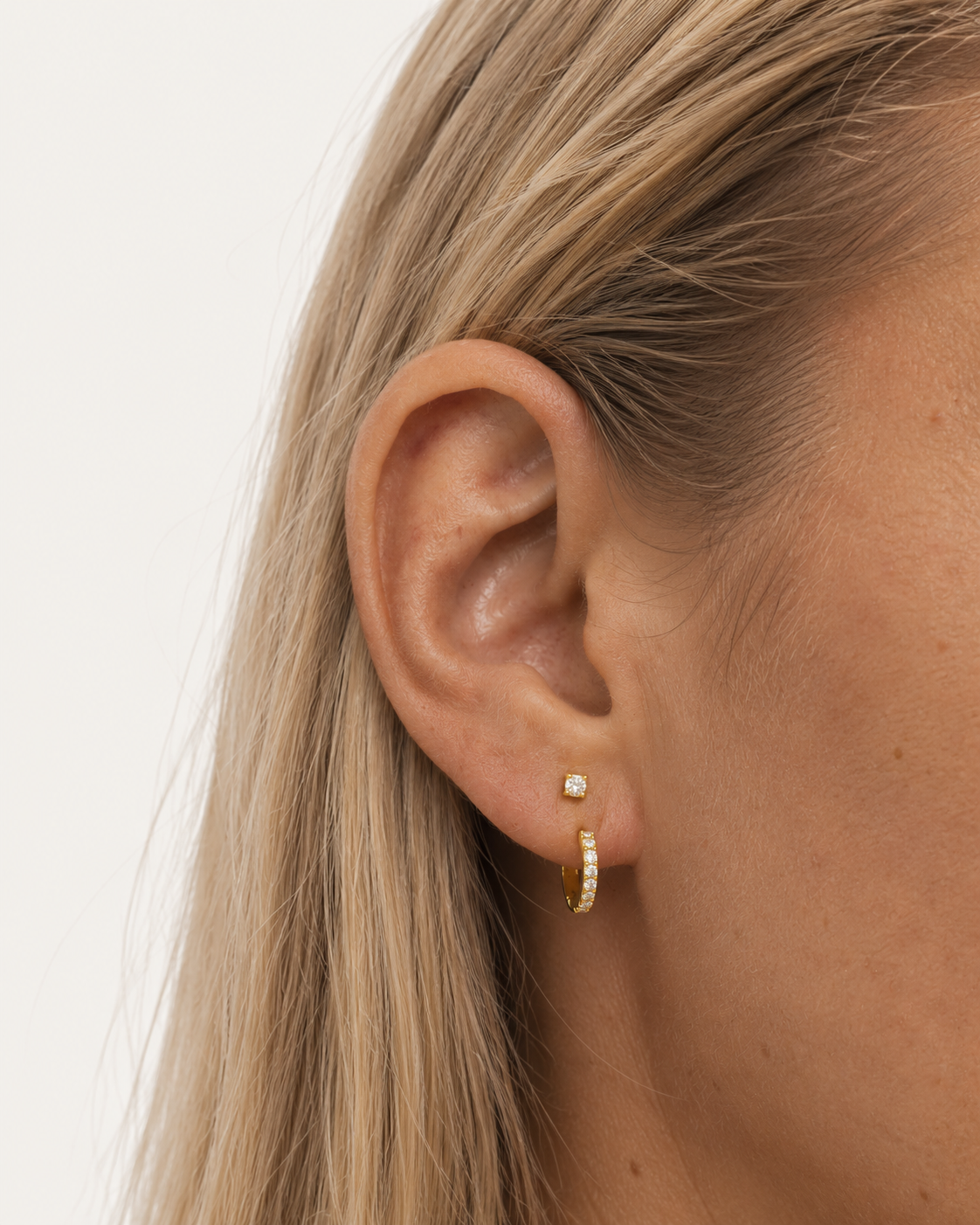 Pendiente Kaia Blanco gold