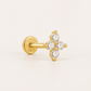 Pendiente Flora blanco gold