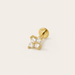 Pendiente Flora blanco gold