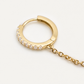 Arito Earcuff con cadena Blanco gold