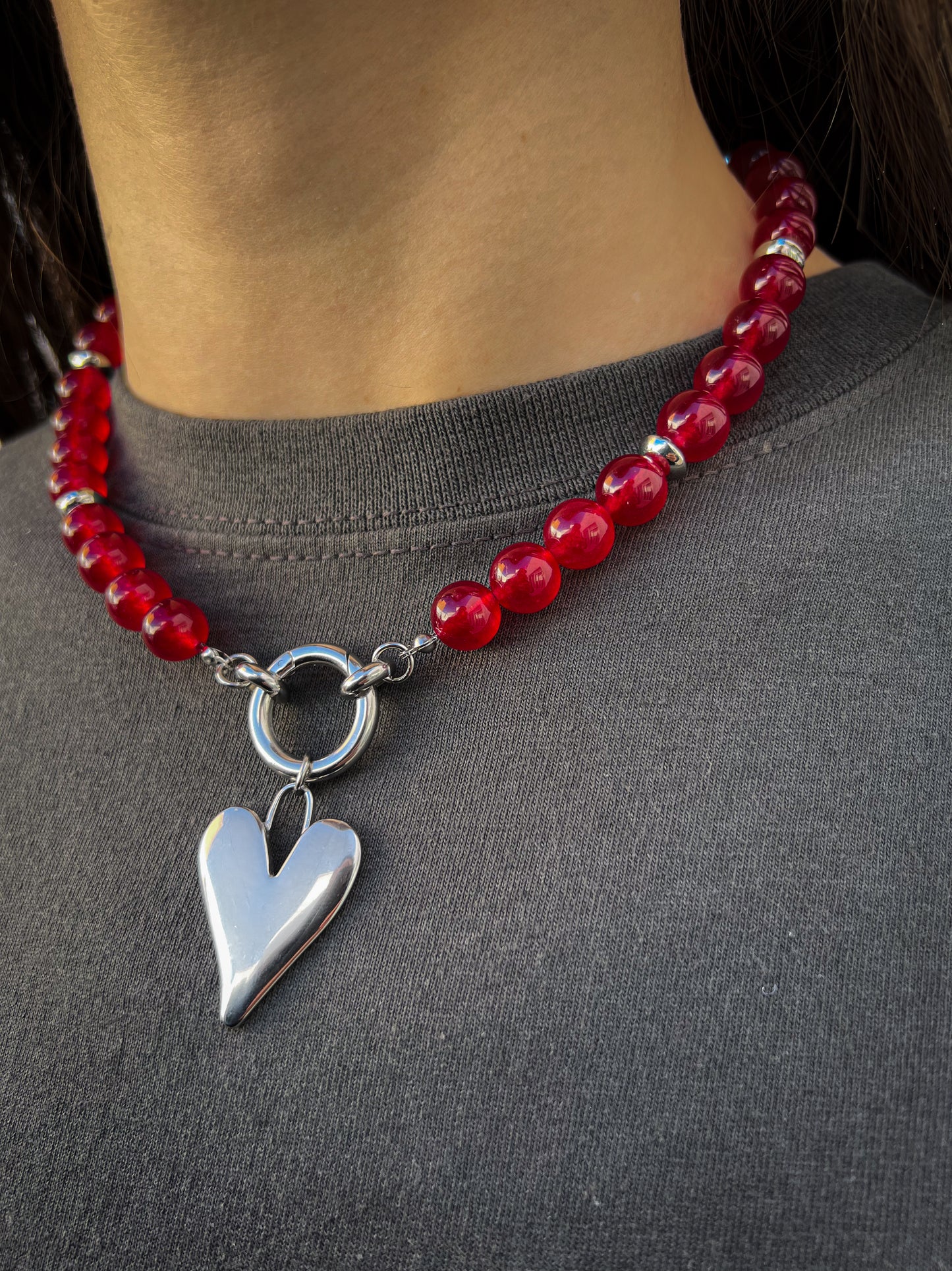 Collar Garnet silver