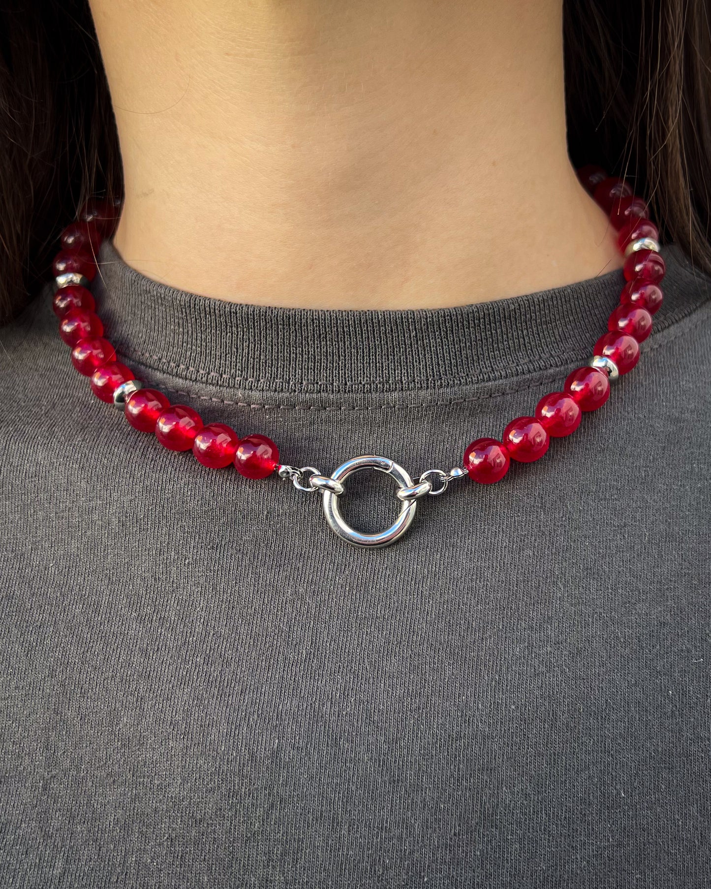 Collar Garnet silver