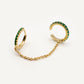 Arito Earcuff con cadena Verde gold