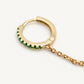 Arito Earcuff con cadena Verde gold
