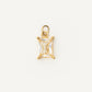 Charm Circonita Talla Rectangular Blanco gold
