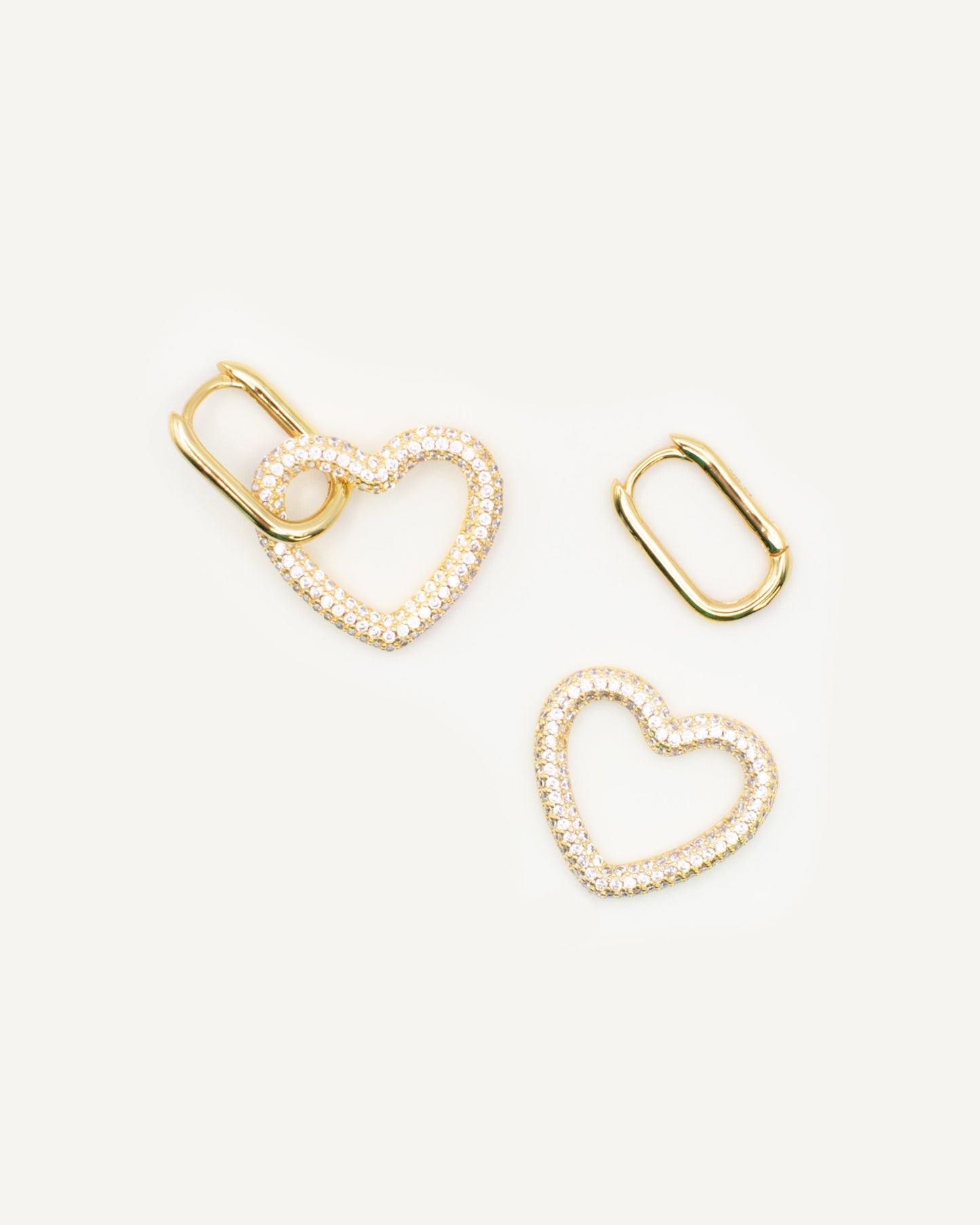 Pendientes Love Blanco gold