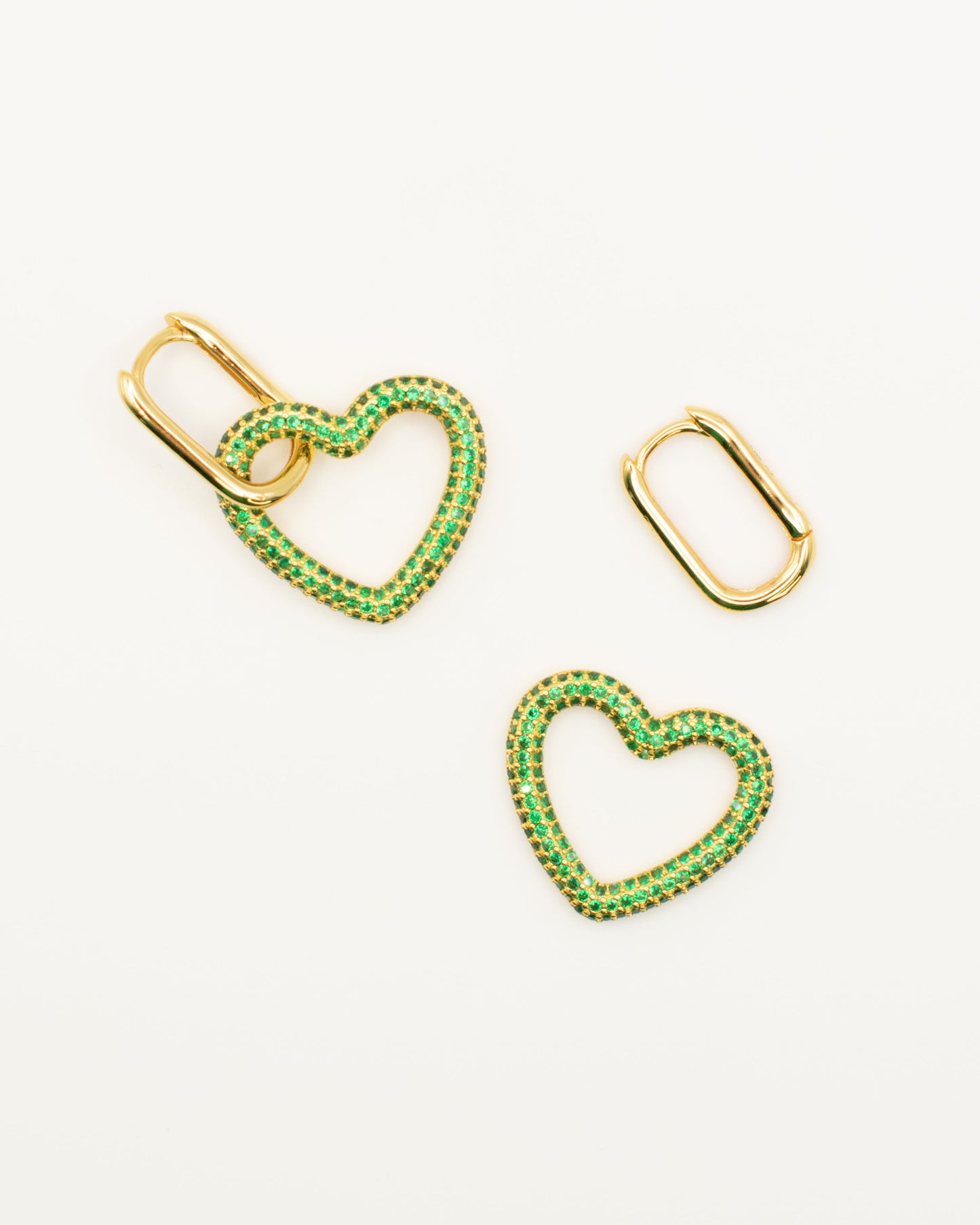 Pendiente Love Verde gold