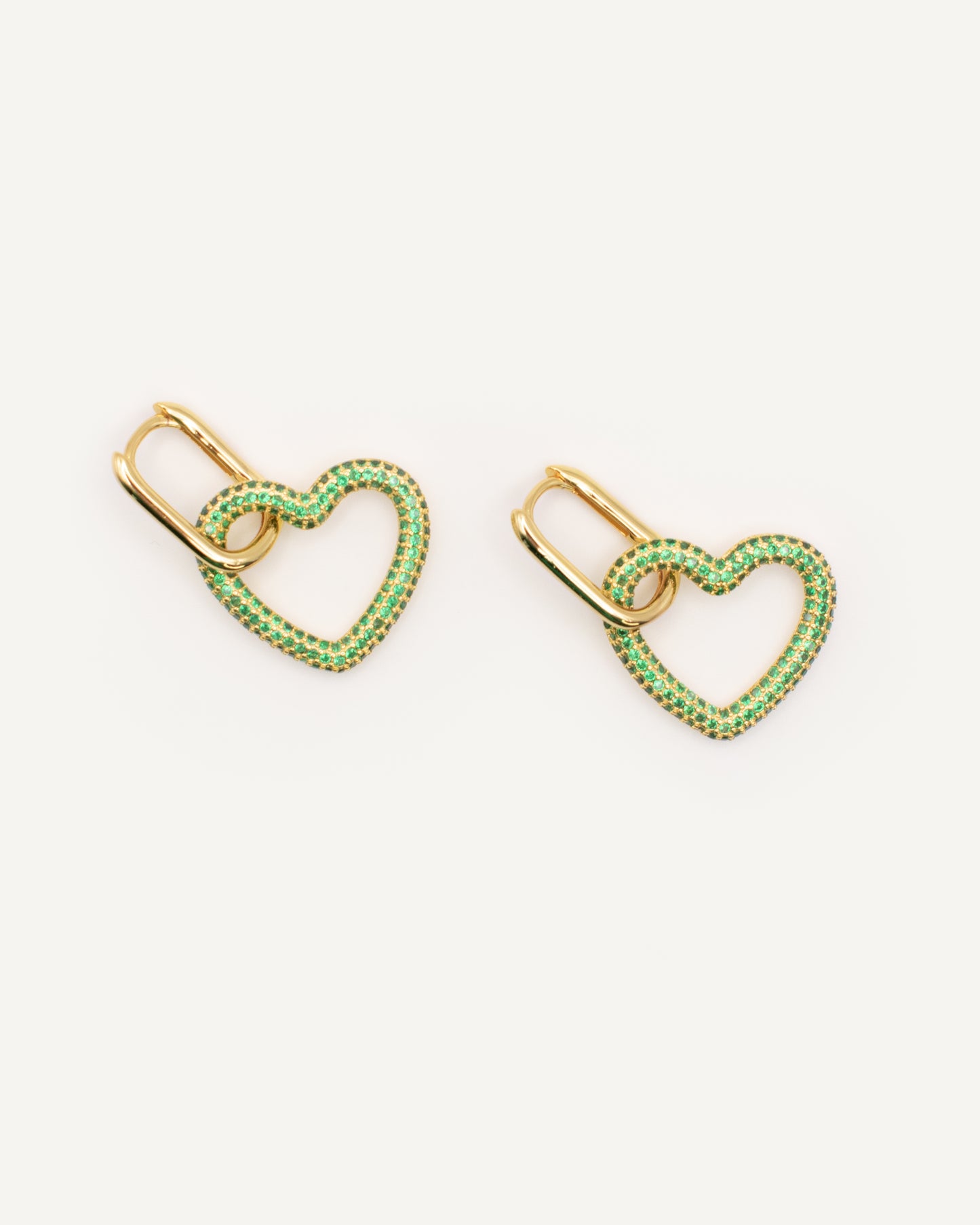 Pendiente Love Verde gold